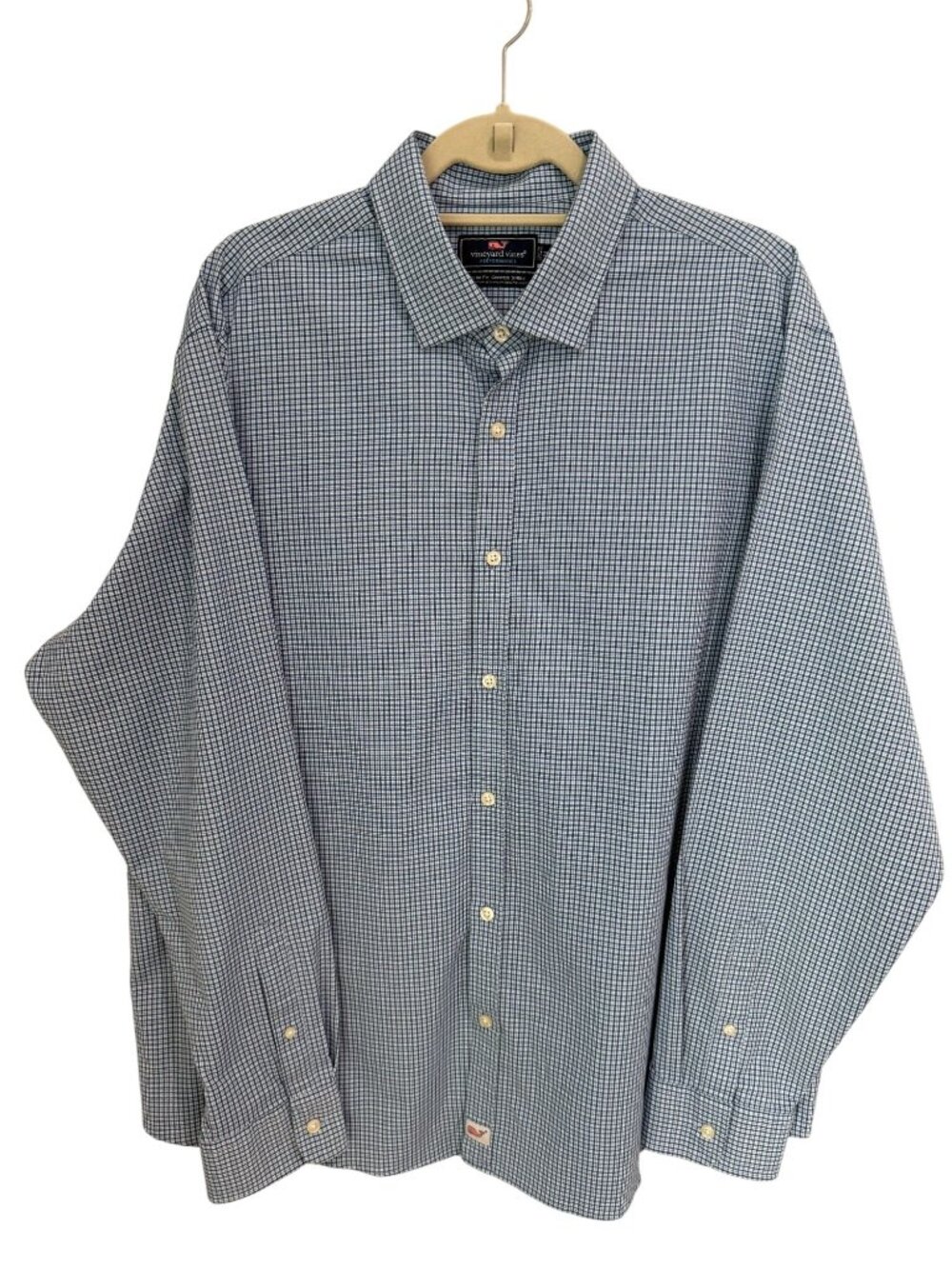 Vineyard Vines Men's Slim Fit Cooper Performance Shirt | 2XL Blue White